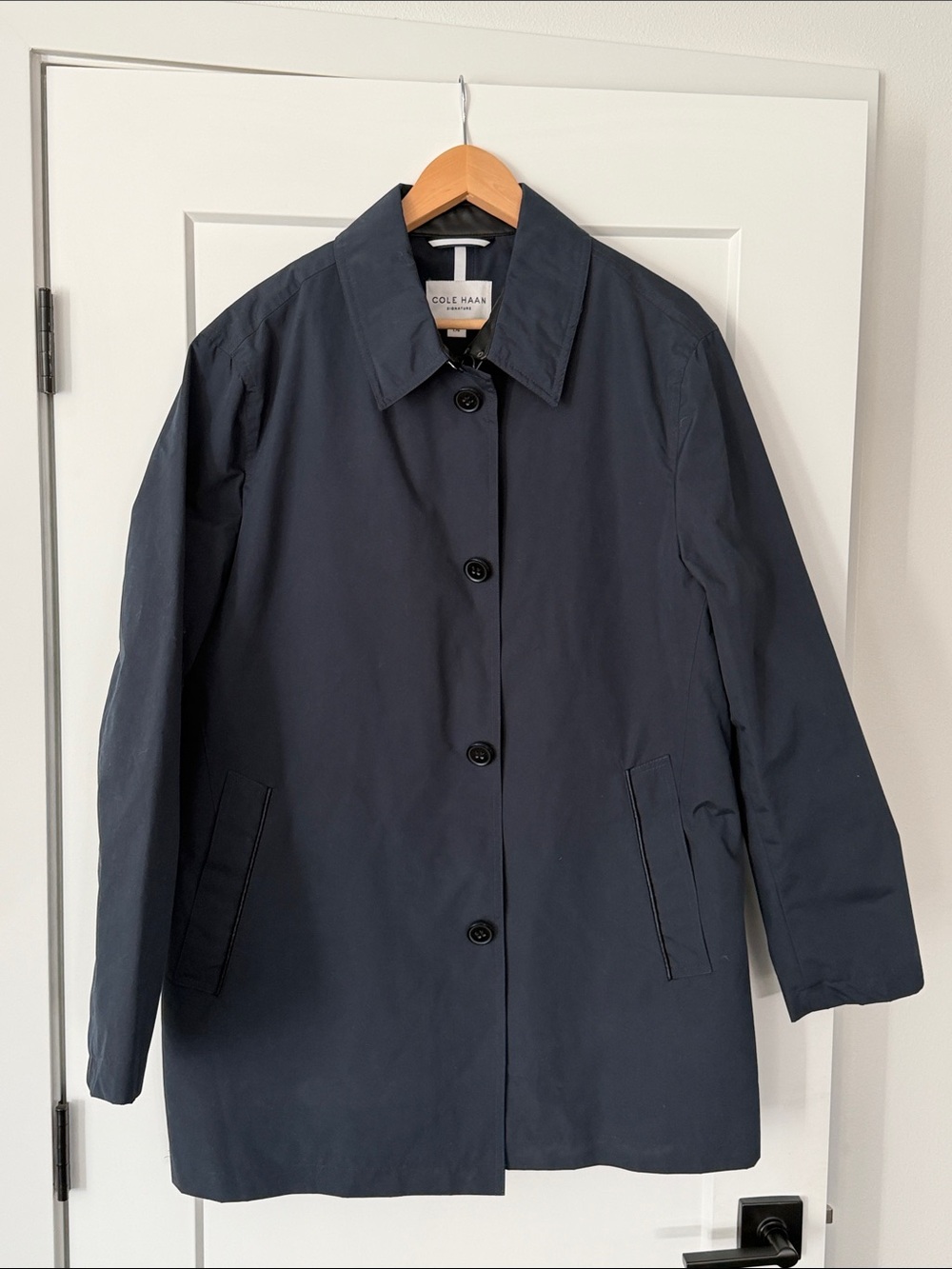 Cole Haan Navy Single-Button Classic Coat